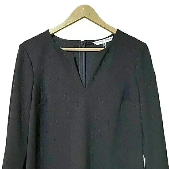 Trina Turk Nalin Studded Sleeve Shift Dress 4 Black Formal Event Minimalist NWT - Picture 5 of 10